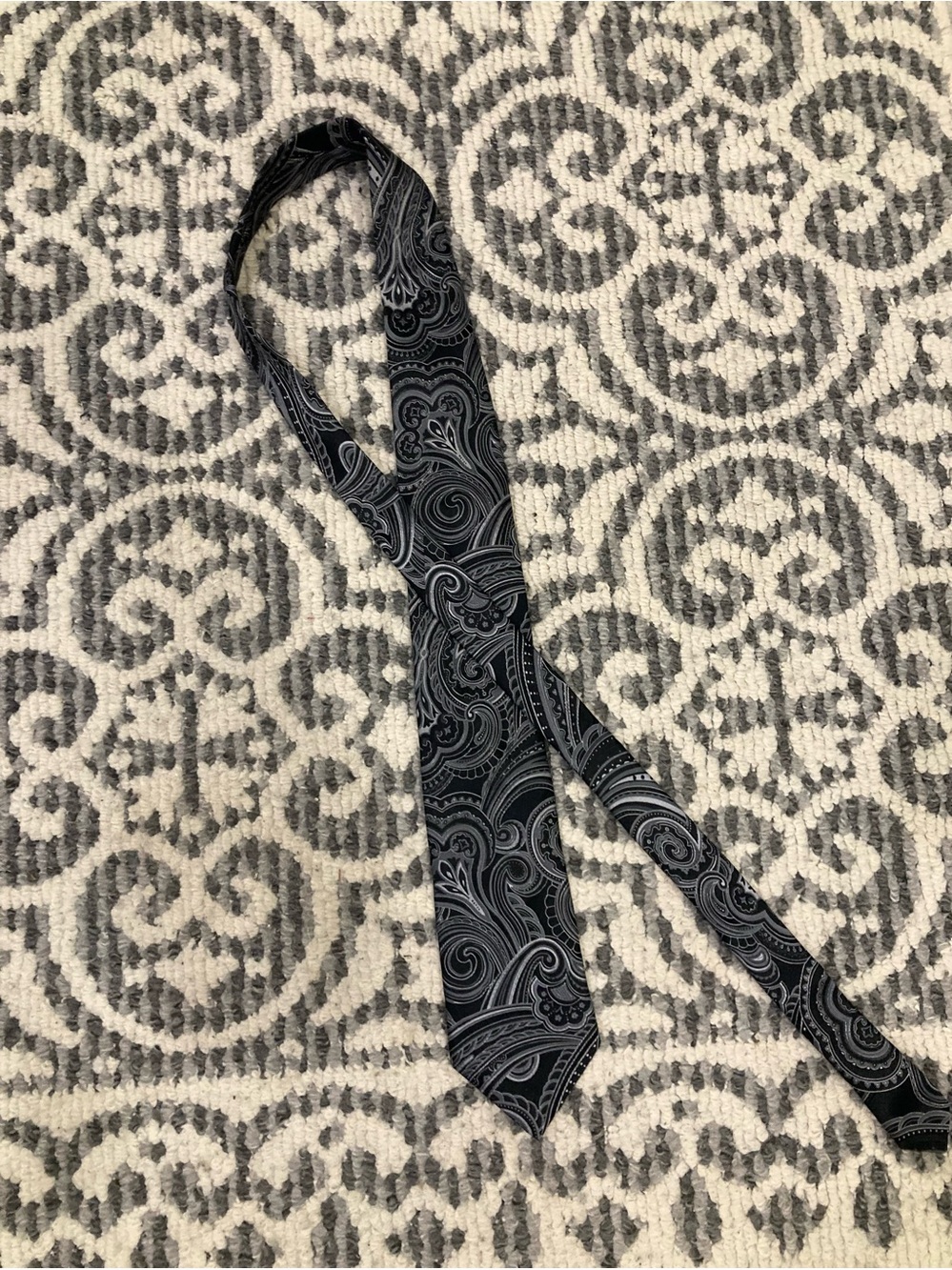 Classic Black Paisley Men's Tie - 100% silk - DONALD J. TRUMP